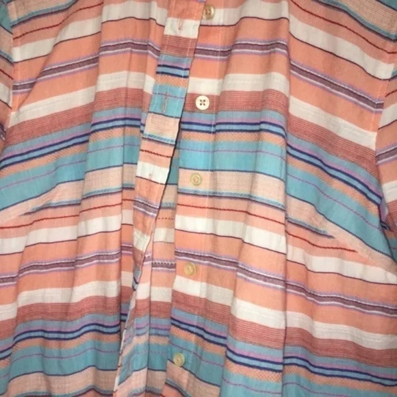 Talbots Pink & Blue Striped Button Down - Picture 2 of 4